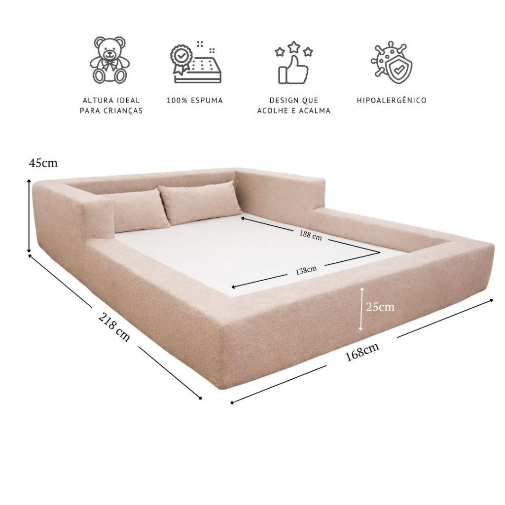 Cama Montessoriana Casal Aconchego 100 Espuma Bege Keiko