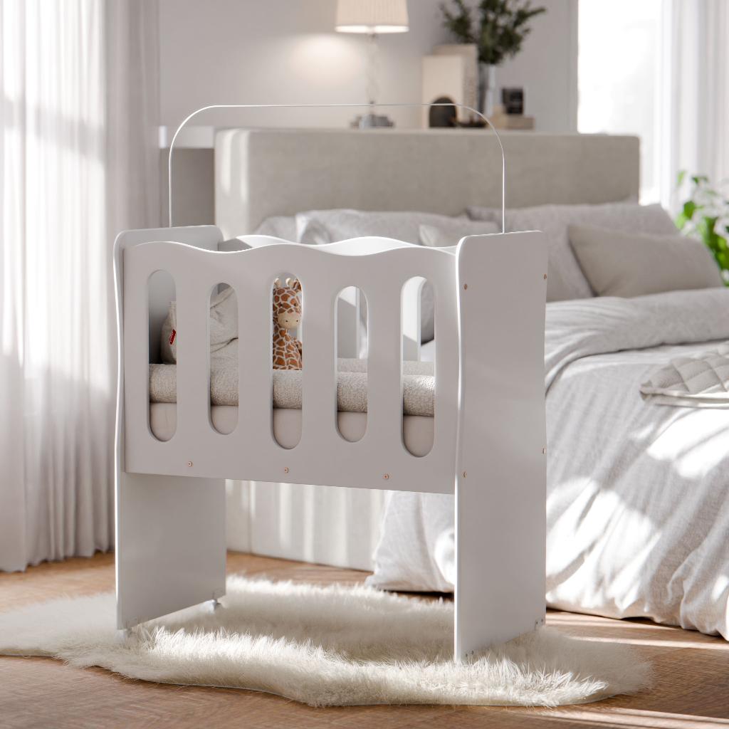 Berço Moisés Moon Com Colchão E Rodízios Mini Berço Portátil Quarto Bebê
