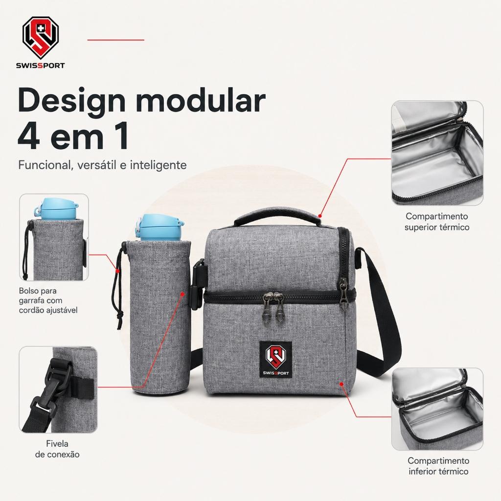 Lancheira Térmica Sioux Swissport Marmita Fitness Academia