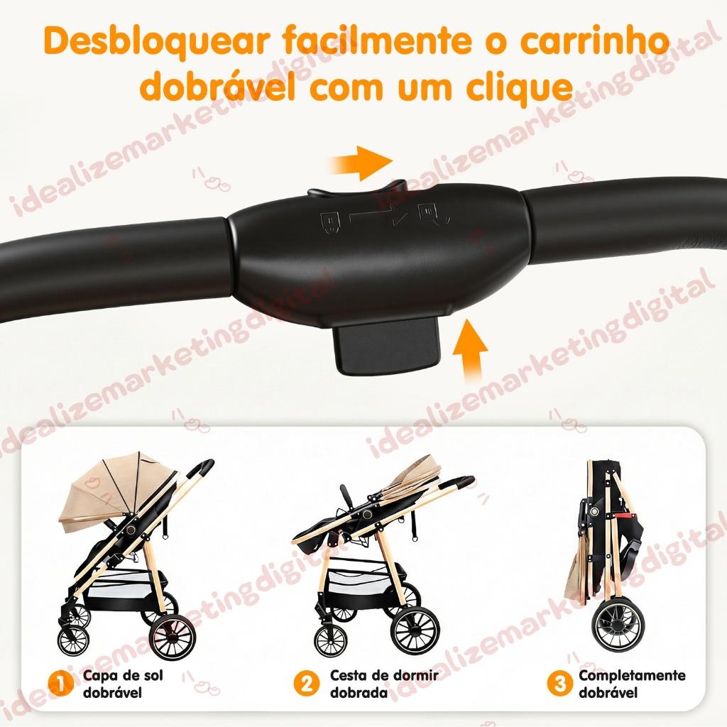 Carrinho Passeio Bebê Reversível Berço Moisés Conforto