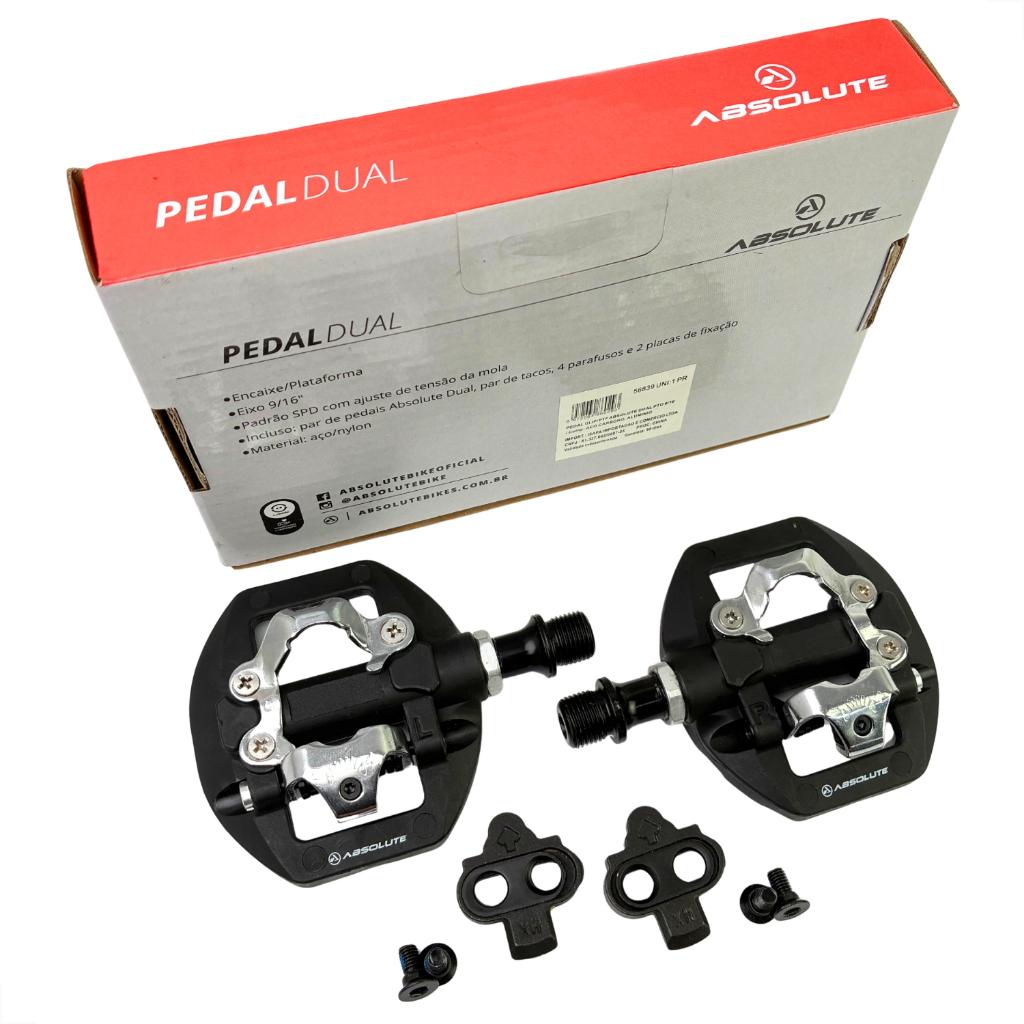 Pedal Clip Absolute Dual C/Plataforma C/Taco - Dupla Face/9/16 Rosca Grossa - Mtb/Urbano