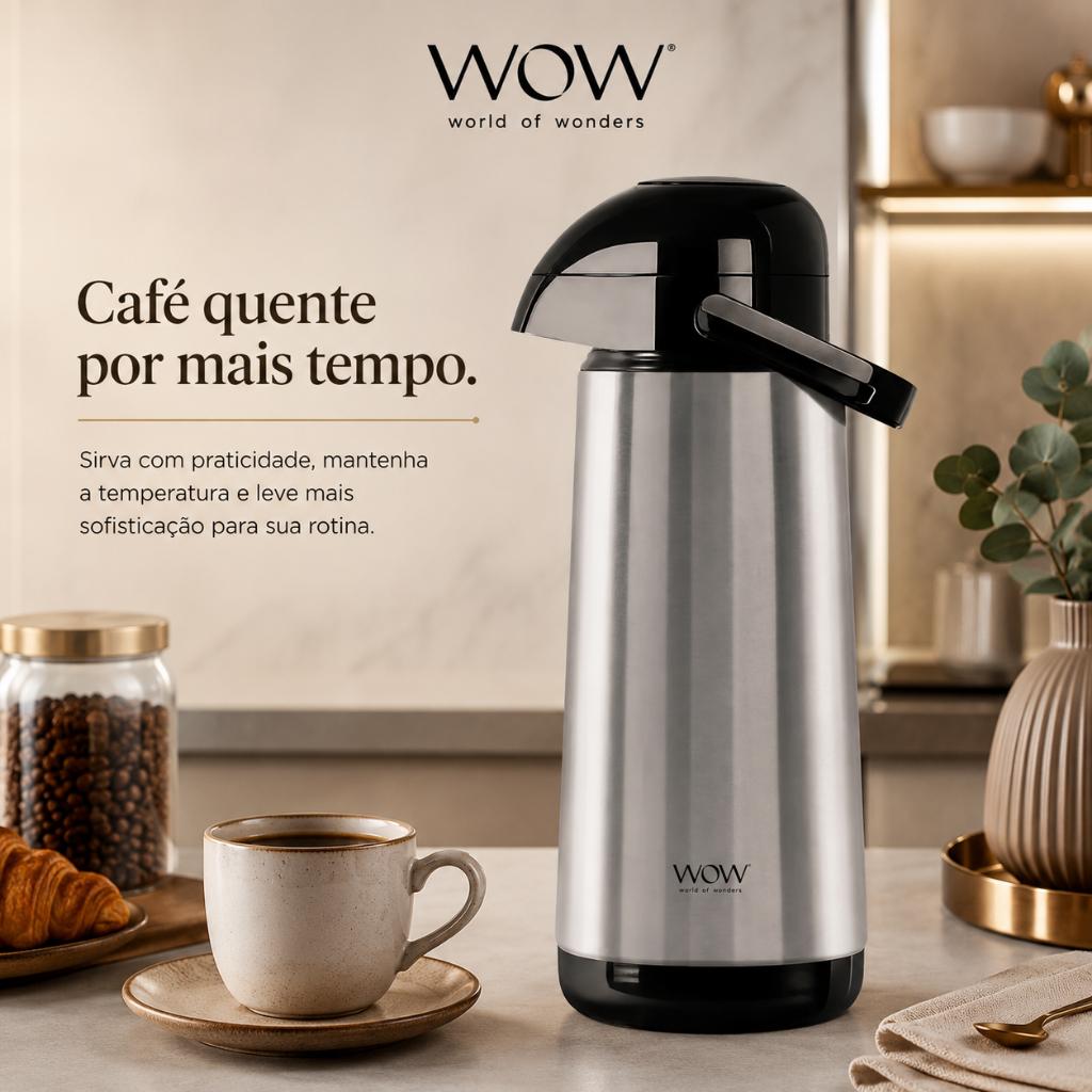 Garrafa Térmica Inox Café Bomba De Pressão 1l