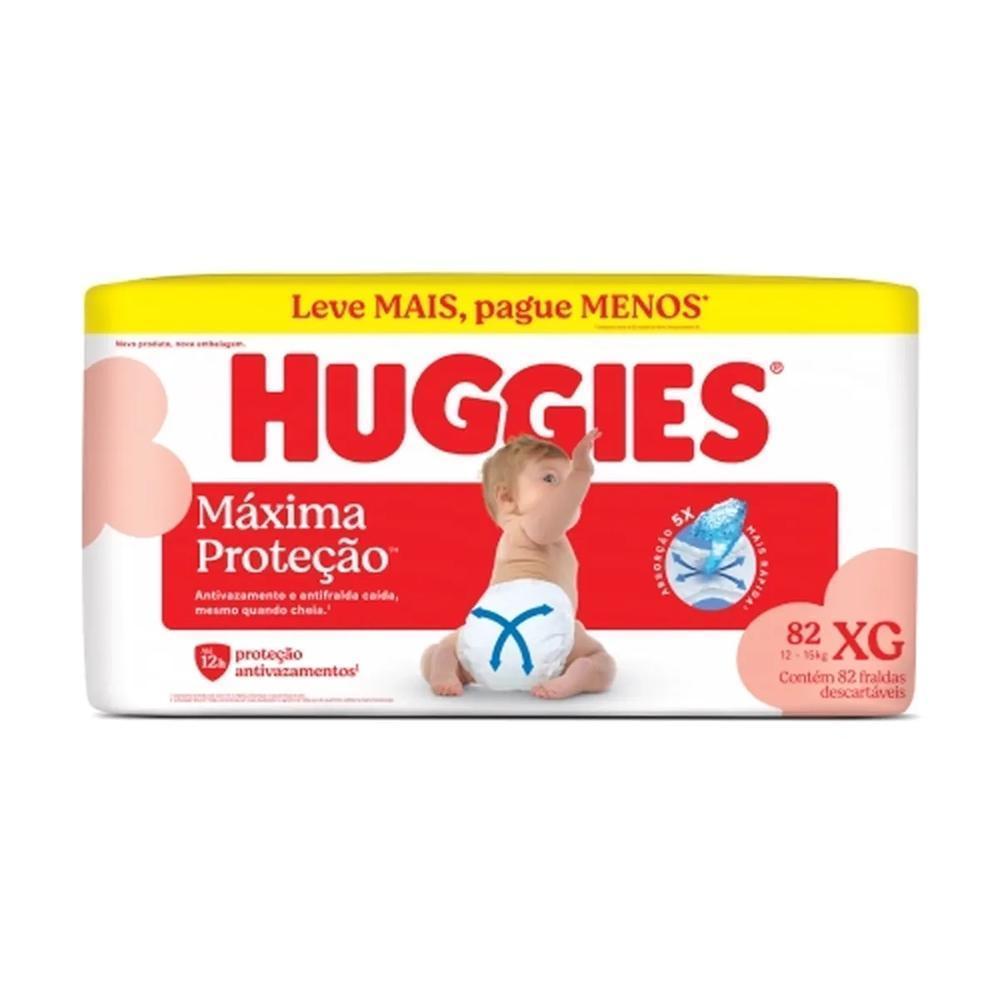 Fralda Descartável Infantil Huggies Máxima Proteção Xg Pacote 82 Unidades Leve Mais Pague Menos