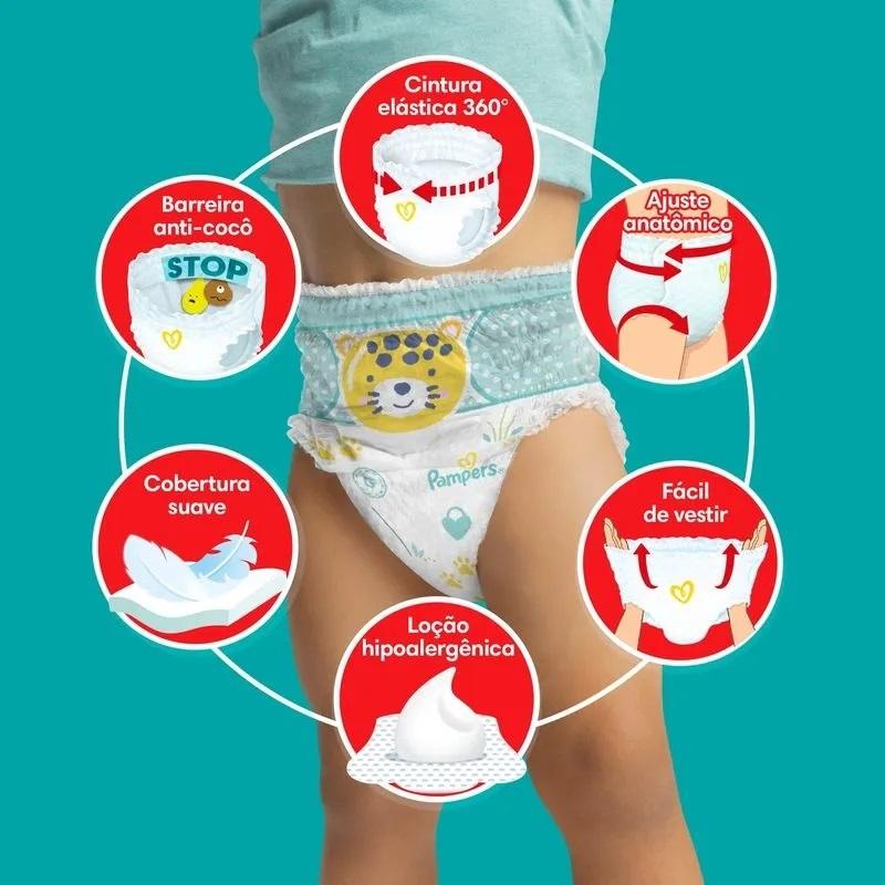 Fralda Descartável Infantil Pants Pampers Ajuste Total Xxg Pacote 60 Unidades