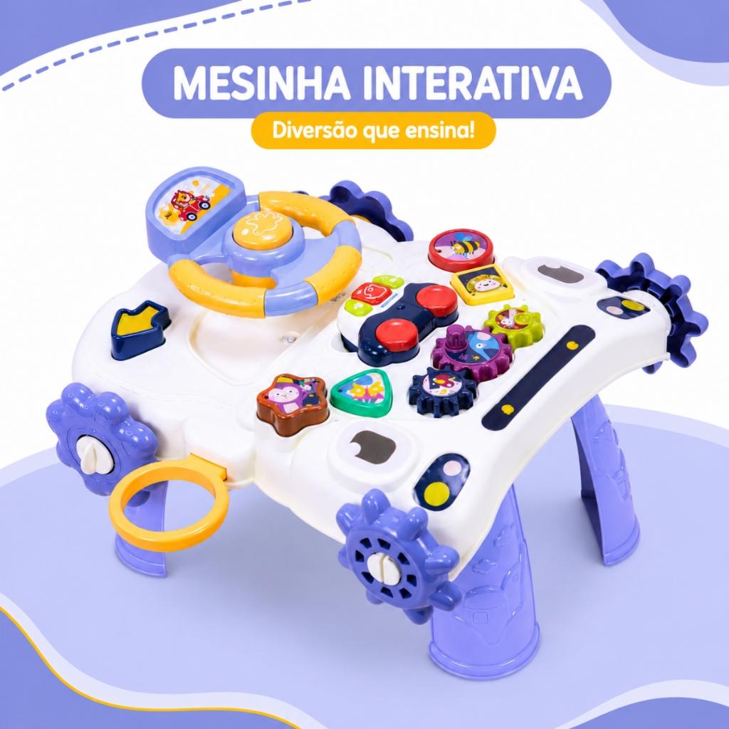 Andador De Atividades Bebê 5 Em 1 Azul - Castela