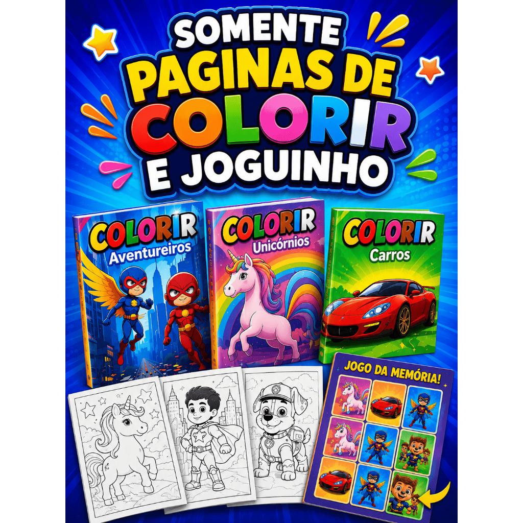 Kit 20 Revista Revistinha De Colorir + 20 Giz De Cera 6 Cores Kit Festa Lembrancinha Infantil Prenda