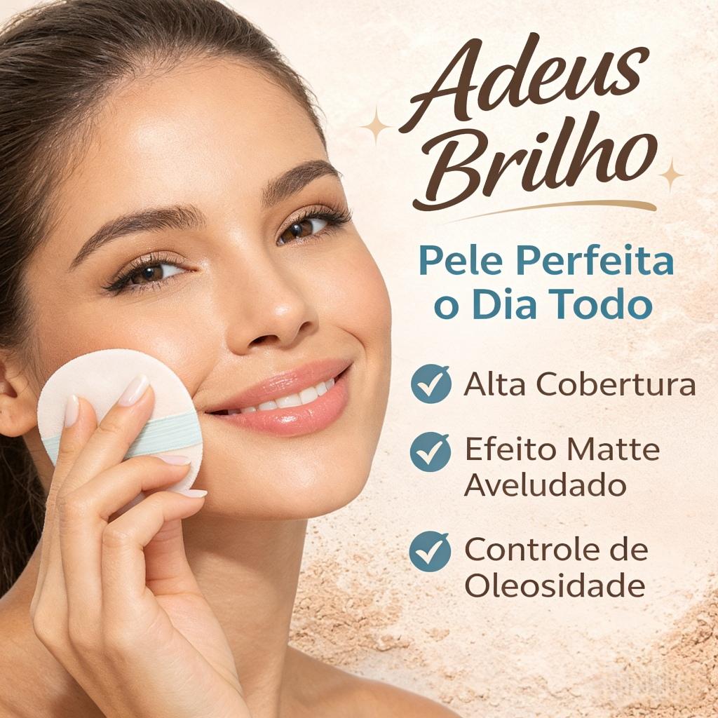 Pó Compacto Tira Brilho Fast Glam Ana Hickmann Alta Cobertura Matte 6 Tons