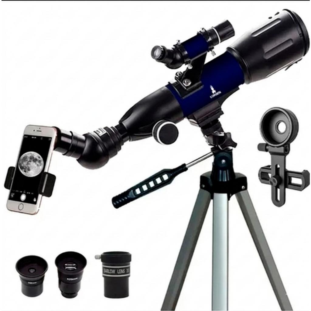 Telescópio Astronômico Refrator 400x70 Alumínio Com Tripé 120cm Lorben