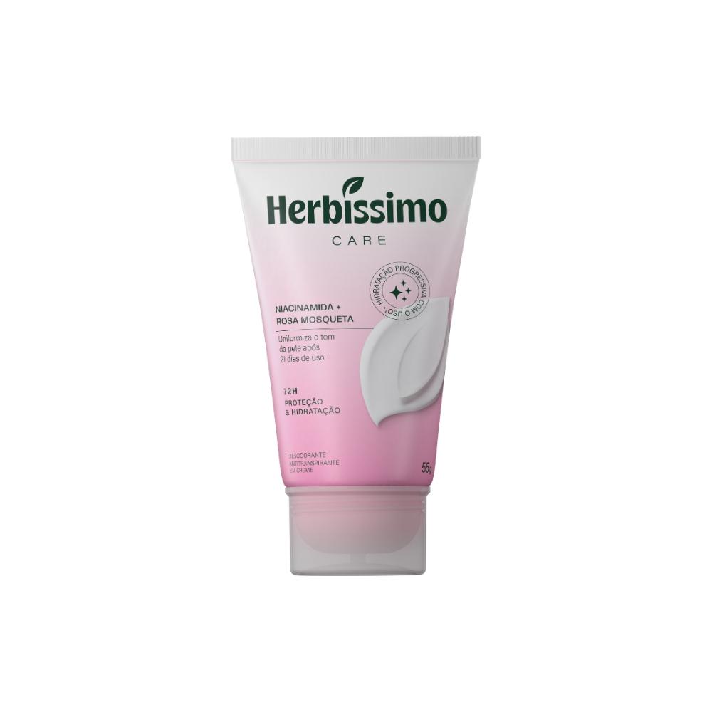 Creme Desodorante Antitranspirante Herbíssimo Care Rosa Mosqueta E Niacinamida 55g