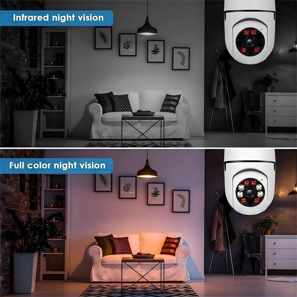 Câmera Lâmpada Wifi 360 Ip Segurança Full HD Ptz + Cartão Sd 16GB
