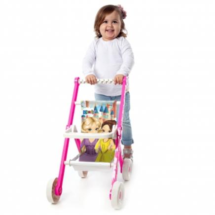 Carrinho De Boneca Das Princesas Dobrável 64cm De Altura - Leia A Descrição