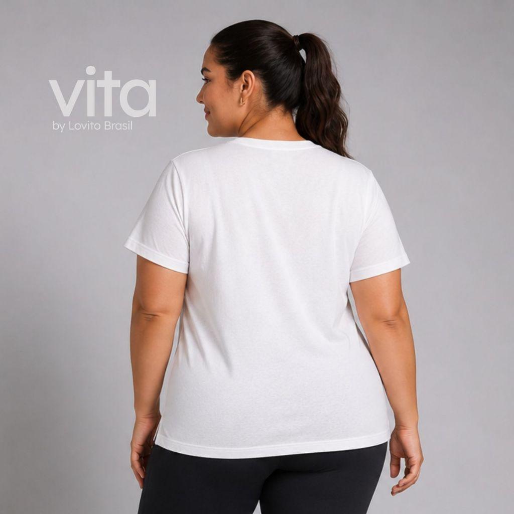 Lovito Camiseta Esportiva Moda PLUS Size Com Mangas Feminina Brtsb1451brl1481