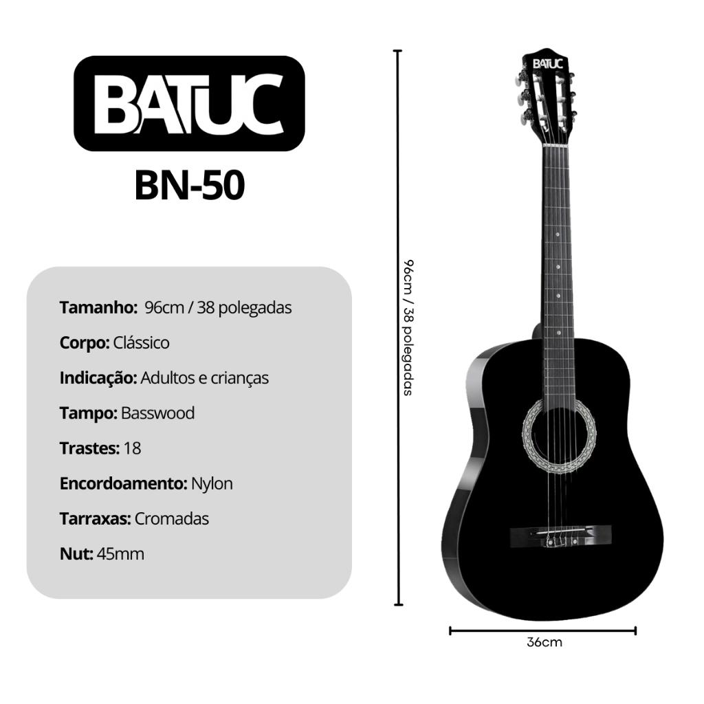 Violão Acústico Iniciante Batuc Bn50 Nylon Clássico 6 Cordas