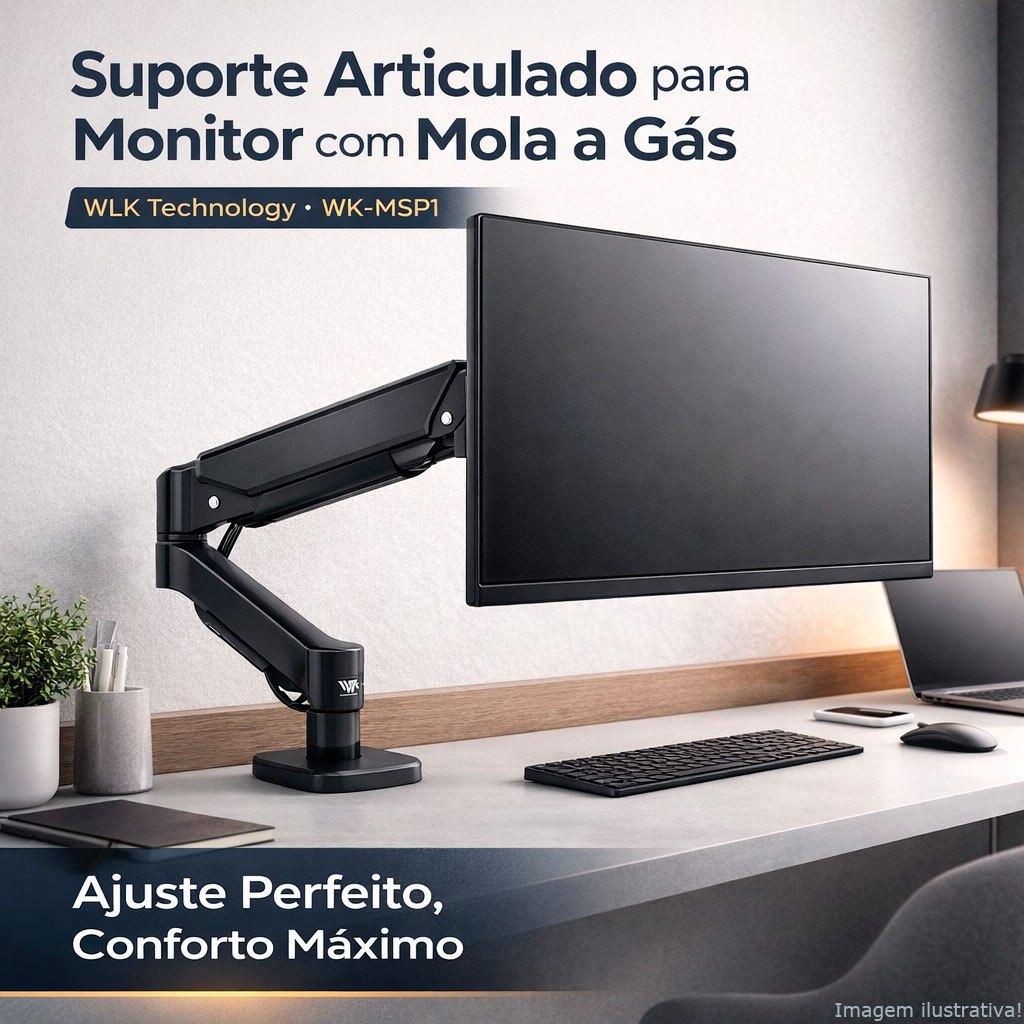Suporte Para Monitor De Mesa Articulado Com Mola A Gás Até 10kg De 12 A 34 Polegadas