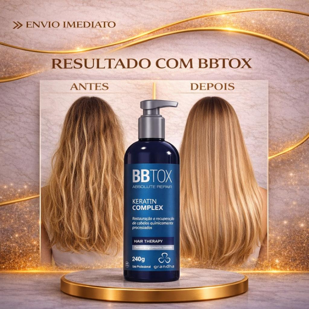 Máscara Capilar Bbtox Keratin Complex 240g Reparador De Danos Pós Progressiva