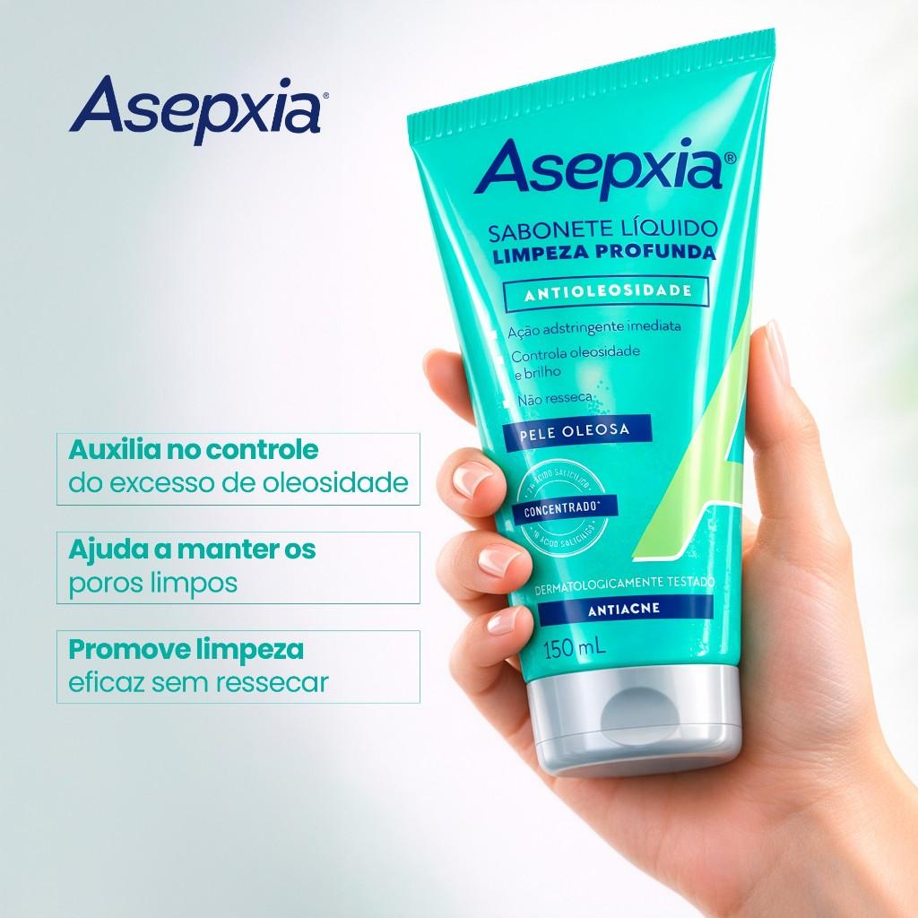 Sabonete Líquido Asepxia Limpeza Profunda 150ml - Ácido Salicílico 2 E Pele Oleosa