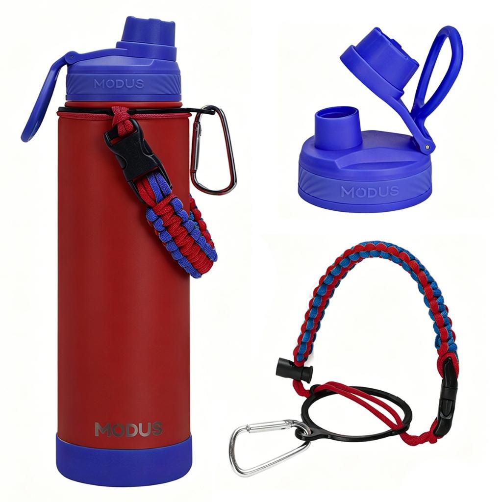 Garrafa Modus Térmica 750ml Aço Inoxidável Com Alça Paracord Garrafa Térmica Café