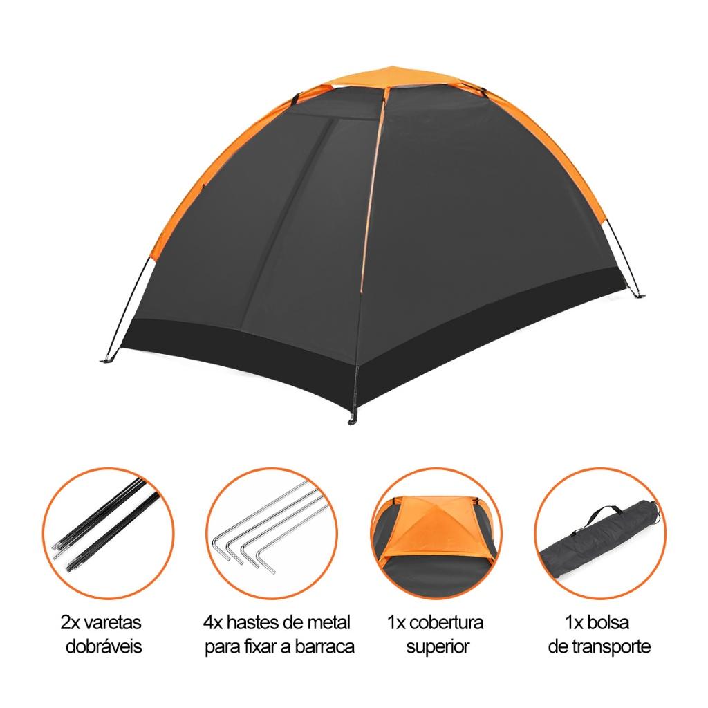 Barraca De Camping Iglu 2 Pessoas Impermeável Portátil Com Tela Mosquiteiro