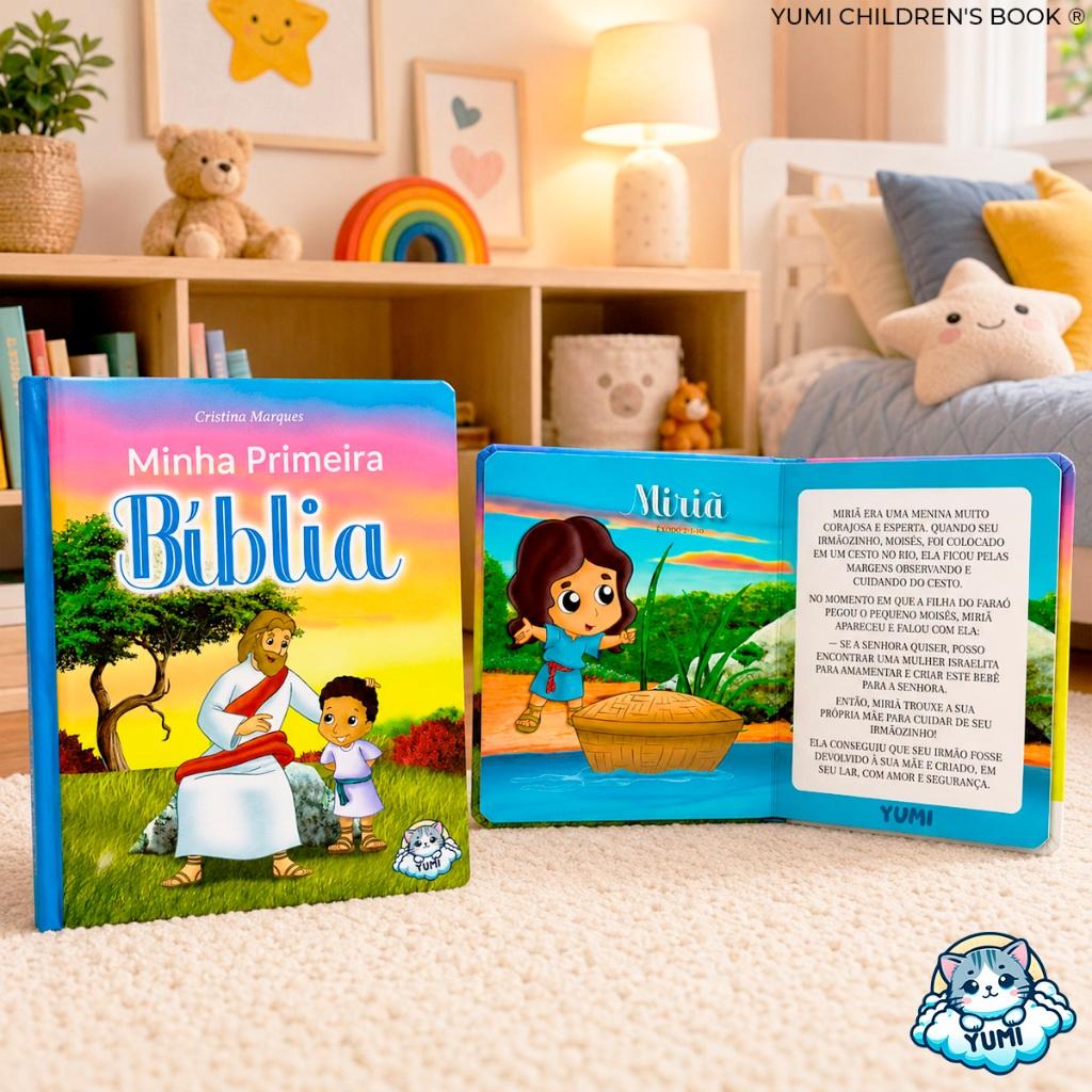 Minha Primeira Bíblia Infantil Biblia Da Criança Menino Menina Colecionável Capa Dura 0 A 8 Anos