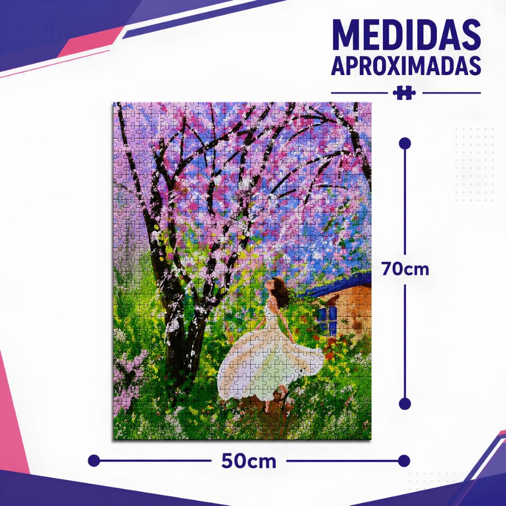 Quebra Cabeça Dança Das Flores 1000 Peças Puzzle Premium Textura Sedosa - Castela