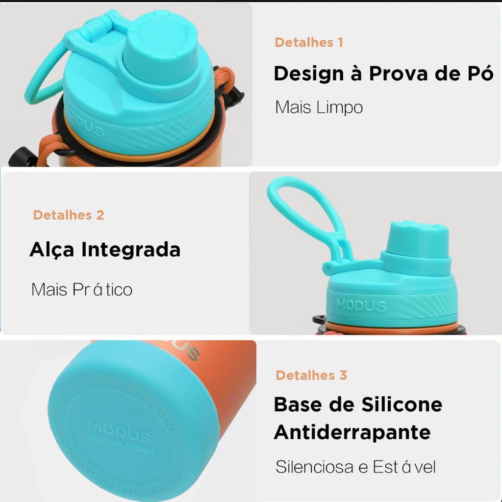 Modus Garrafa Térmica 750ml Quente Frio Para Condicionamento Físico Esportes Ao Ar Livre Uso Diário