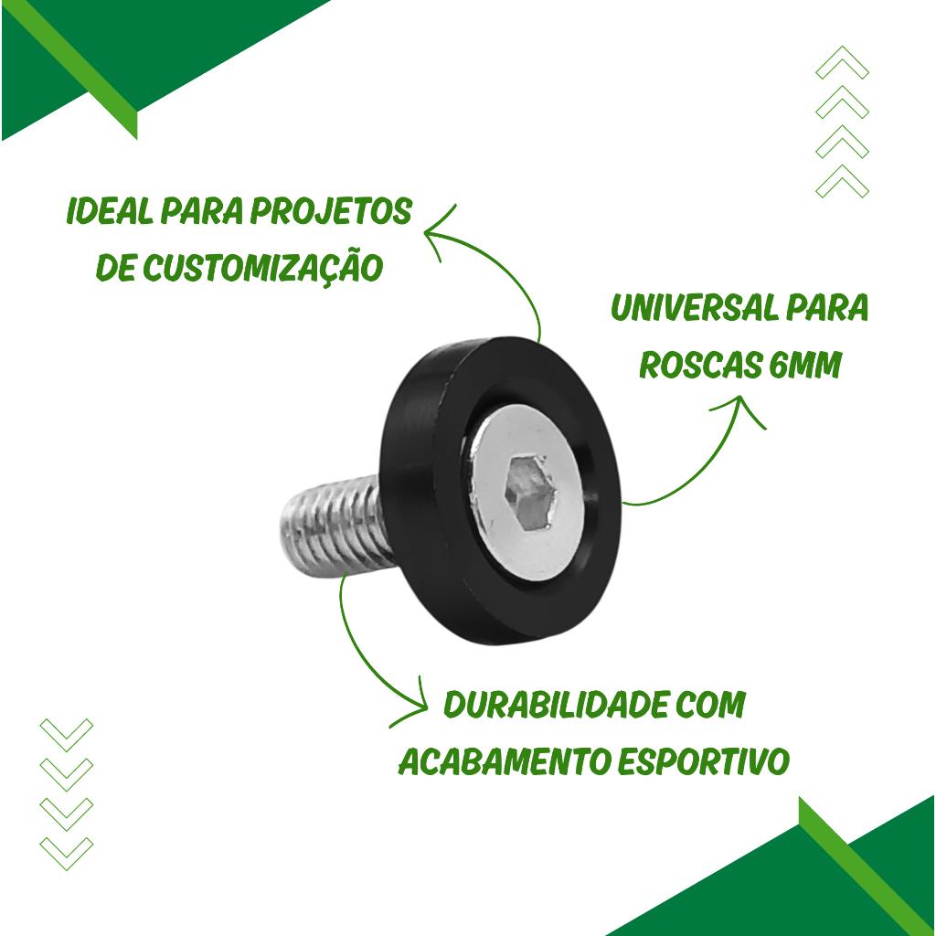 Kit Com 10 Parafusos E Arruelas Anodizada M6 Tuning Para Carro E Moto