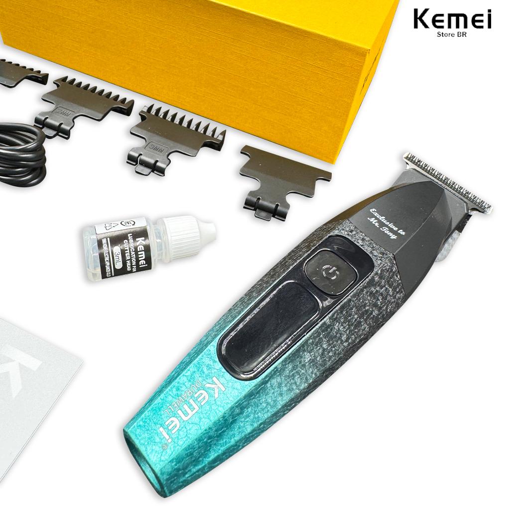 Kemei 1817 Zero Gaped Aparador De Cabelo Masculino Dlc T-blade Todo O Metal Máquina De Cortar Baixo