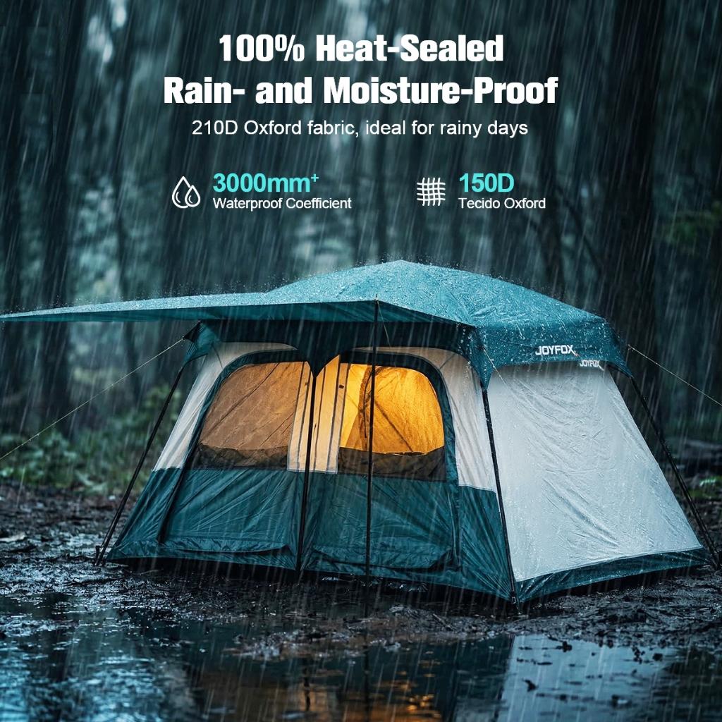 Barraca Camping 5-8 Pessoas Tenda Impermeável Família Resistente Com Varanda E Divisória Joyfox