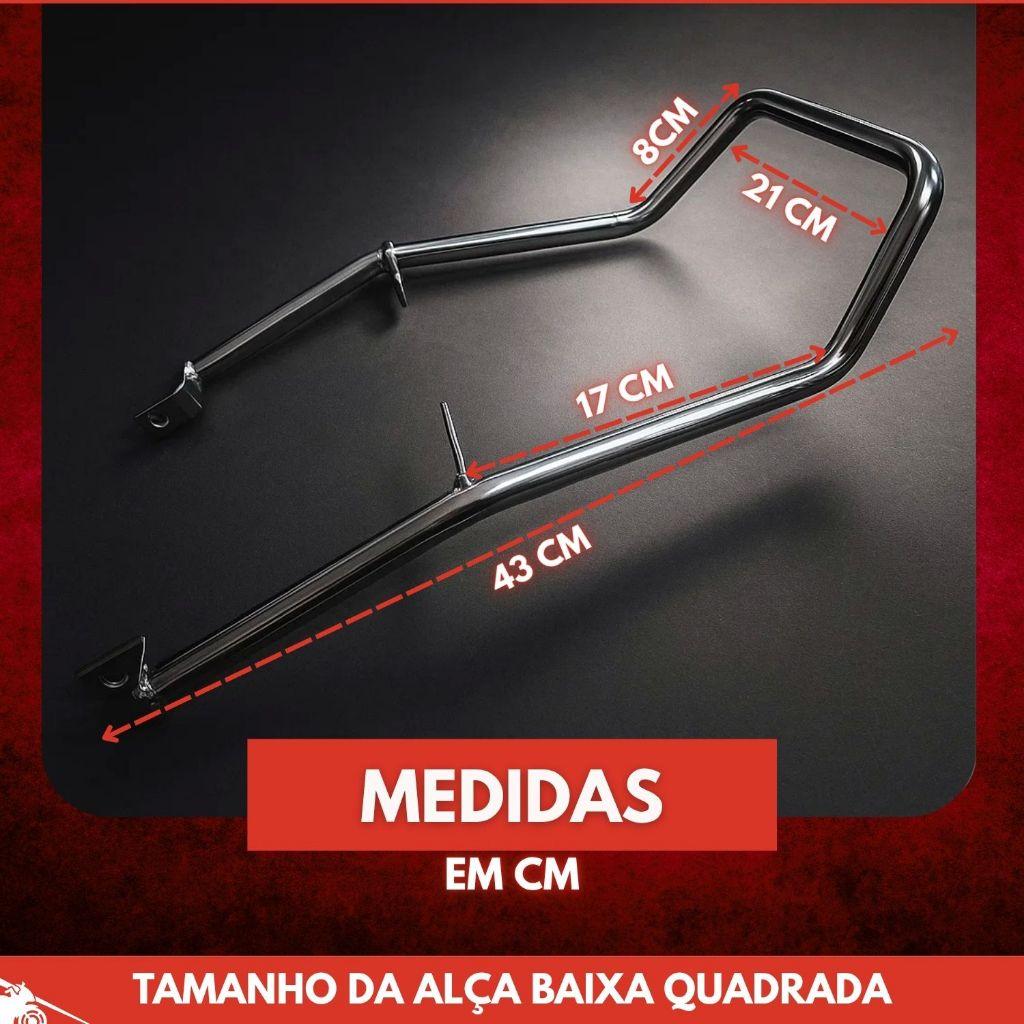 Alça Traseira Cromada Quadrada Alta Ou Baixa Moto Pop 110i 2016 Até