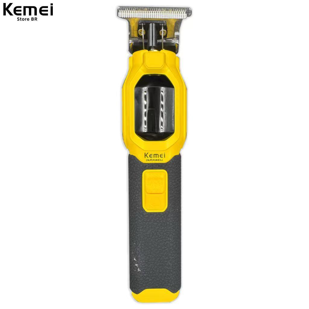 Máquina De Cortar Cabelo Visor Lcd Recarregável Profissional 3 Em 1 Kemei Km-1878