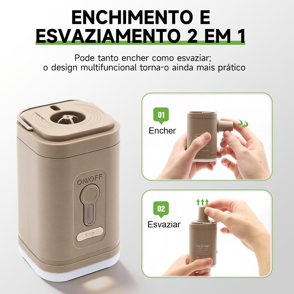 Colchão Inflável Casal Com Bomba Elétrica Travesseiros E Bolsa Para Camping Casa Viagem