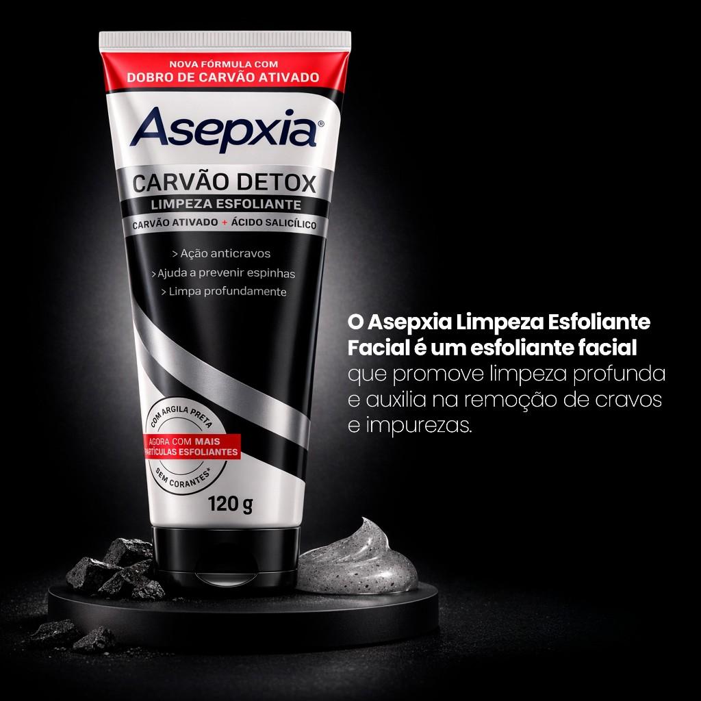 Limpeza Esfoliante Asepxia Carvão Detox 150ml - Antiacne E Anticravos