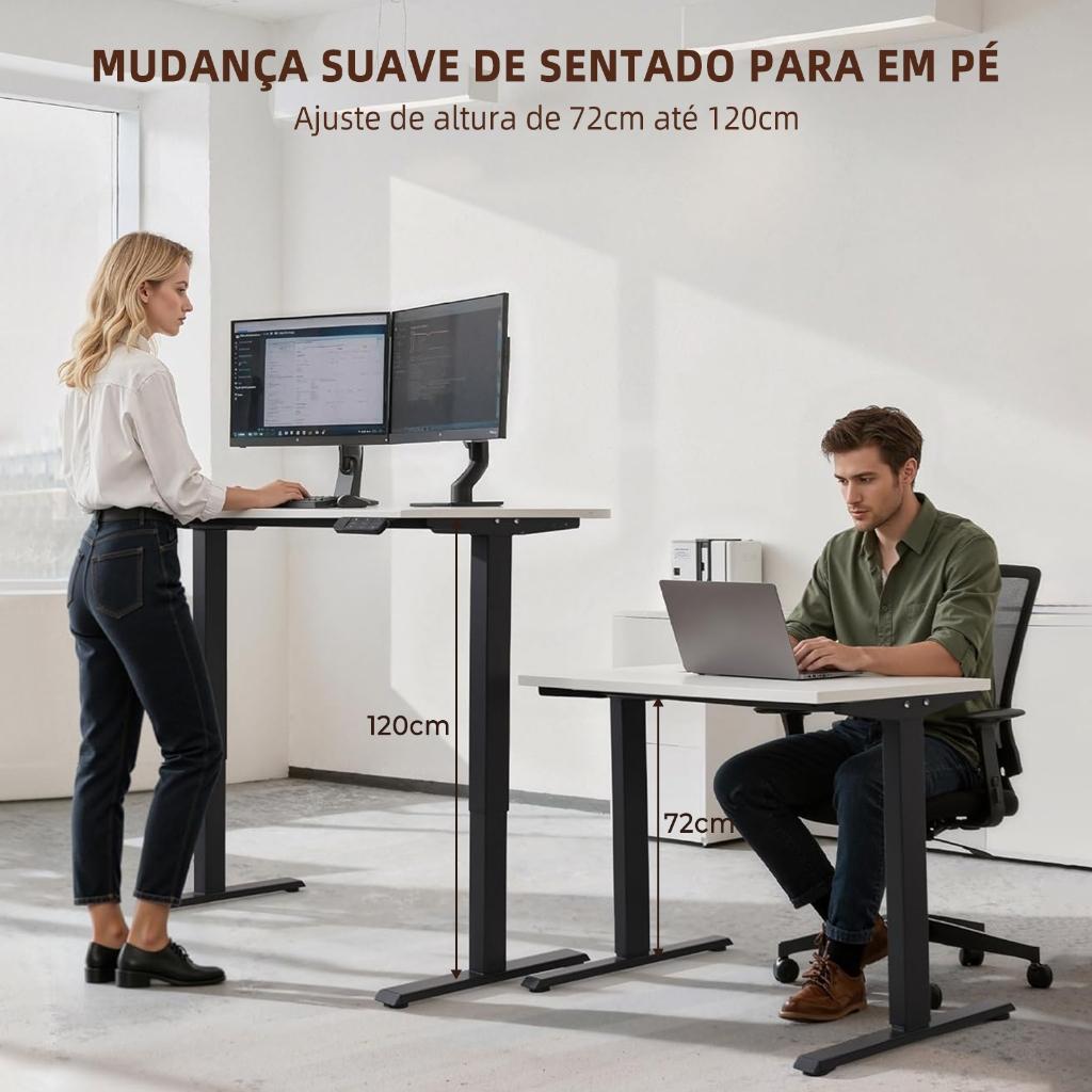 Mesa Com Regulagem De Altura Elétrica Estrutura Mesa Com Regulagem Eletrônica E Memória 72-120cm
