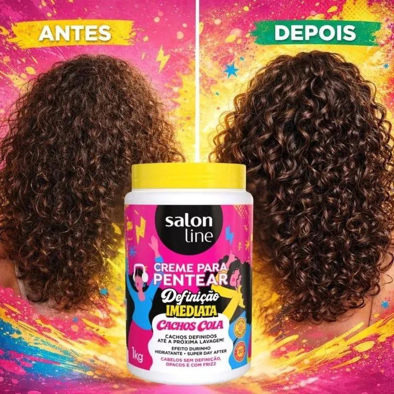 Creme Para Pentear Definição Imediata Cachos Cola Salon Line 1KG