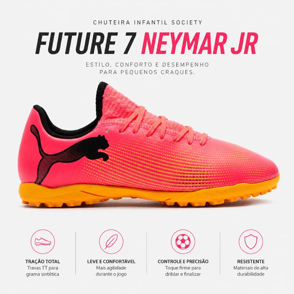 Chuteira Infantil Society Puma Neymar Jr Future 7 Lançamento Original