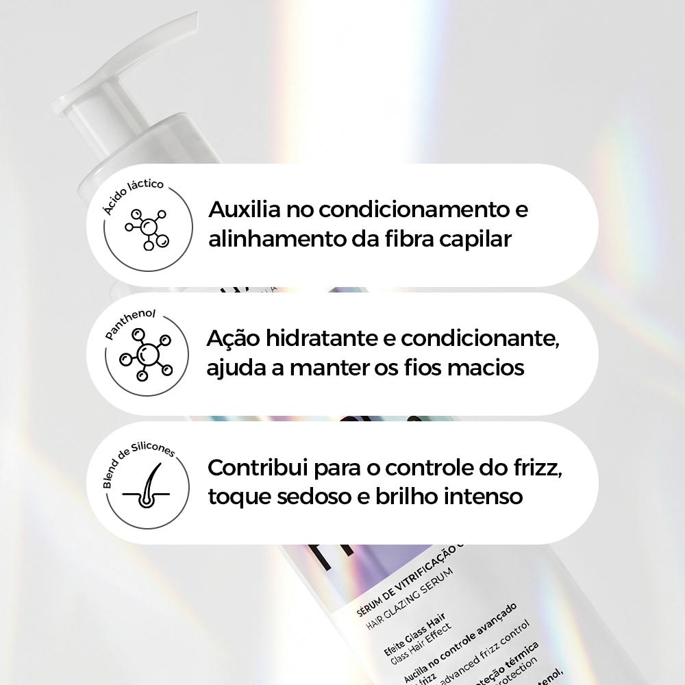 Sérum Capilar De Vitrificação E Brilho Espelhado Imediato Secar Sem Frizz 200ml