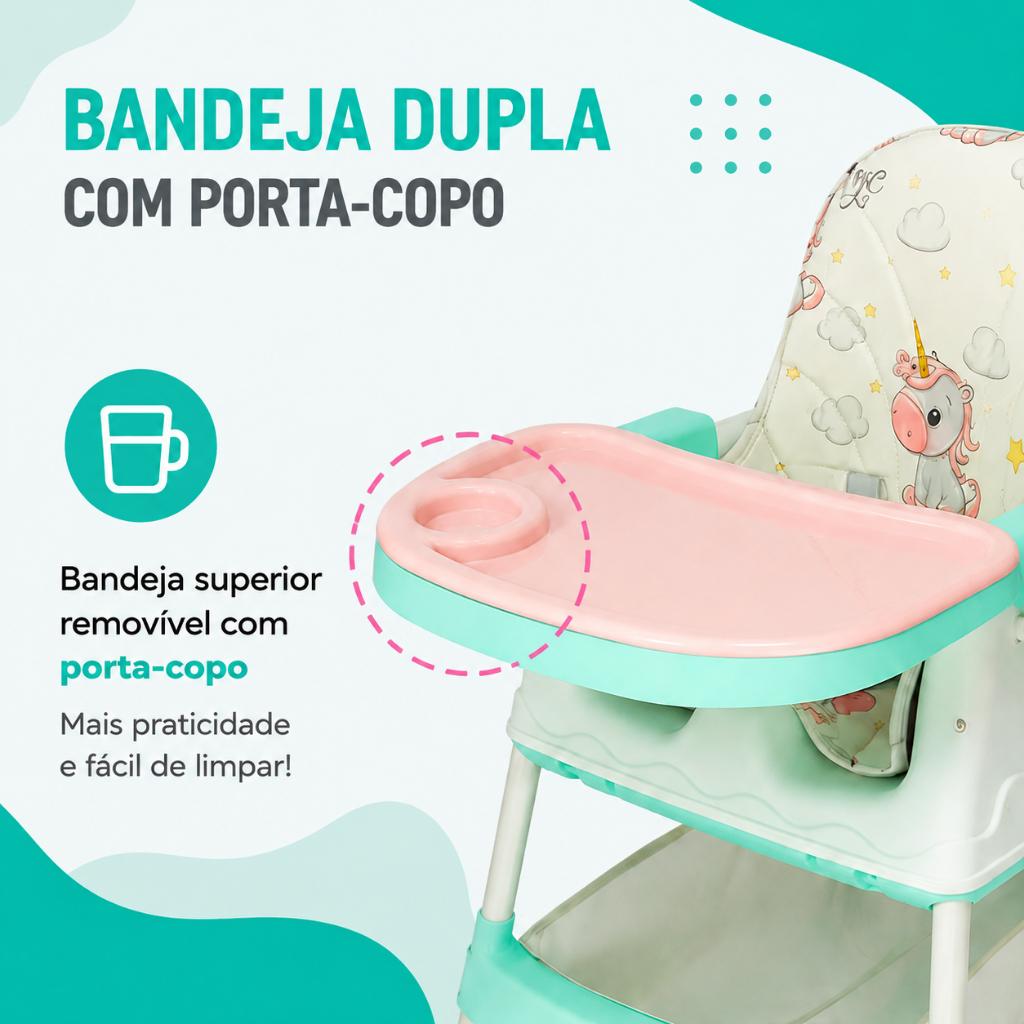 Cadeirinha Bebê De Alimentação Infantil 2 Alturas Cadeirão Portátil Rayo
