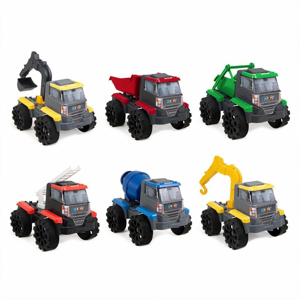 Caminhão Forte Carrinho Grande De Construção 30cm Brinquedo Bombeiro Betoneira Caçamba Queen Shop