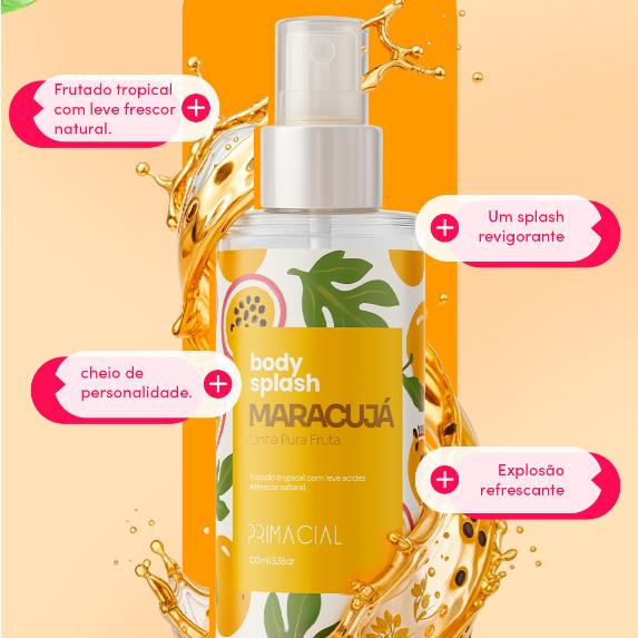 Body Splash Feminino Maracuja 100ml - Primacial Perfume Frutado