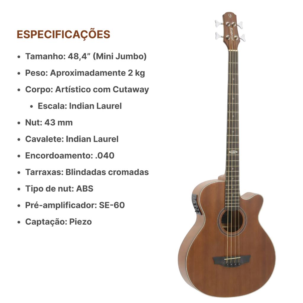 Baixolão Strinberg Sb240c Mahogany 4 Cordas Fosco Full