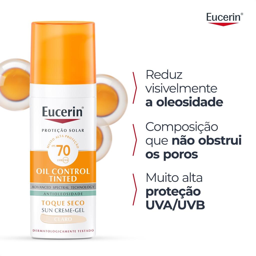 Eucerin Protetor Solar Facial Oil Control Cor Média FPS 70 50ml