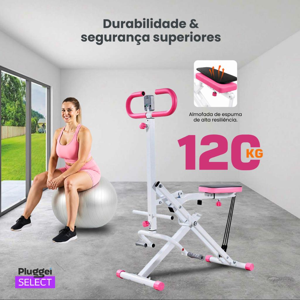 Máquina De Agachamento Simulador De Remo Dobrável 2 Em 1 Fitness Musculação Para Treino Completo