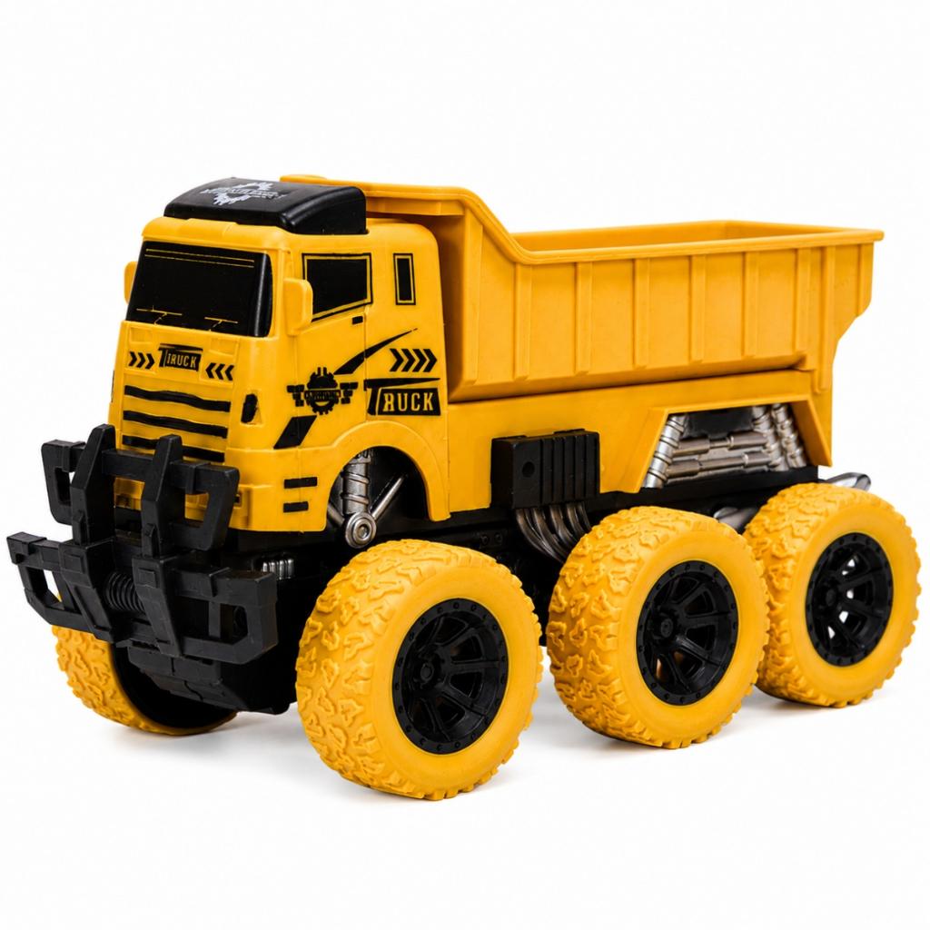 Kit Pack 2 Carrinhos Infantil Caminhão Obras Betoneira Giratória E Caçamba Articulada P/Crianças - Castela