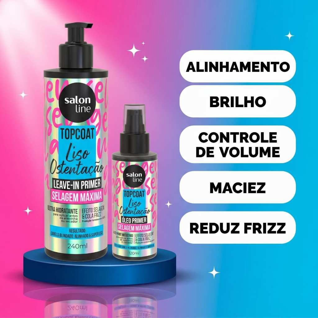 Kit Selagem Com Leave-in E Óleo Meu Liso Ostentação Top Coat