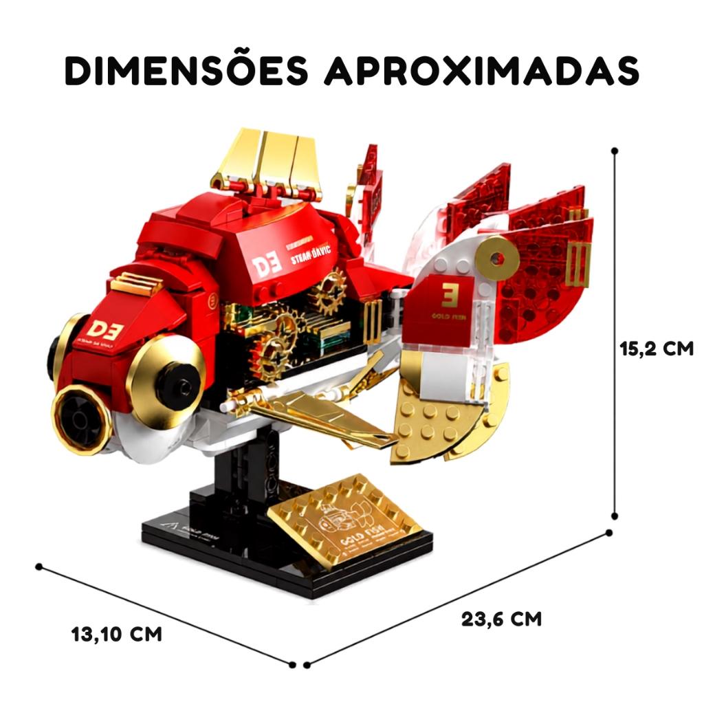 Blocos De Montar Red Flame Peixe Dourado Steampunk 334 Peças - Castela