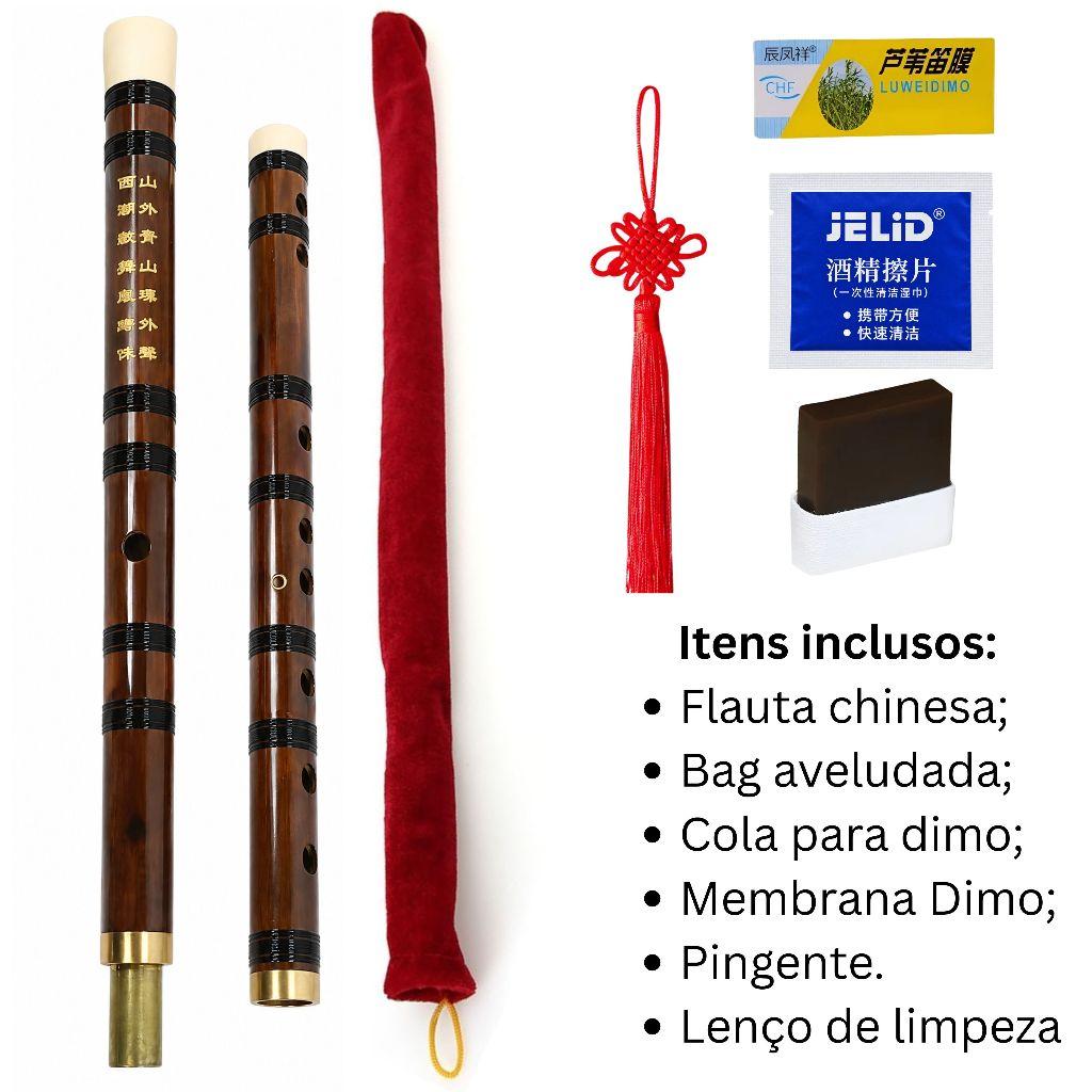 Flauta Chinesa Konig De Bambu Transversal Em Dó C Madeira