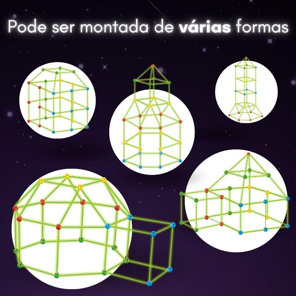 Barraca Infantil Brilha No Escuro Cabana Tridimensional Tenda Casinha Multi Montagens
