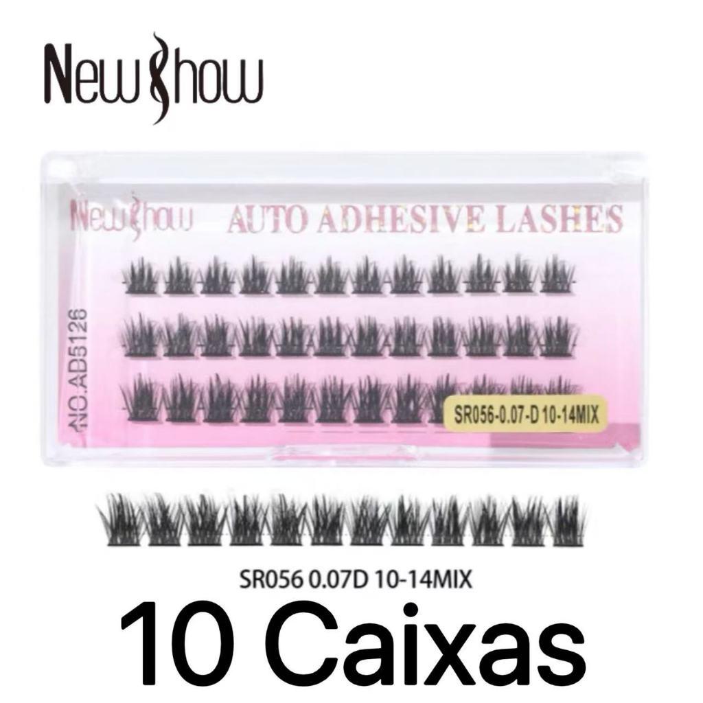 New Show 10caixas Cílios Postiços Auto-adesivos Tufos Sem Nó Extensão De Cílios Alongamento D 9-14mm