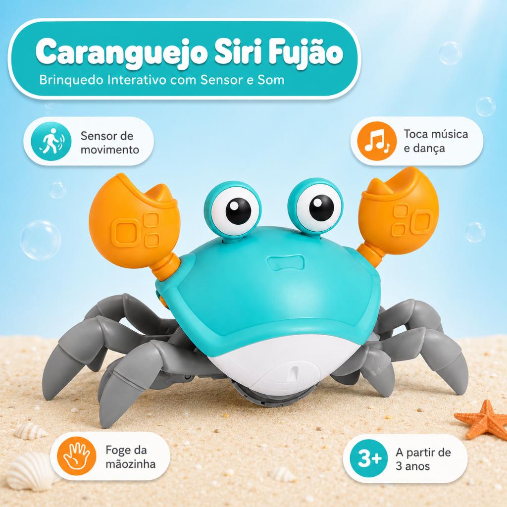 Caranguejo Siri Fujão Brinquedo Bebê Interativo De Plástico Dança De Lado Criança Infantil Kizumba