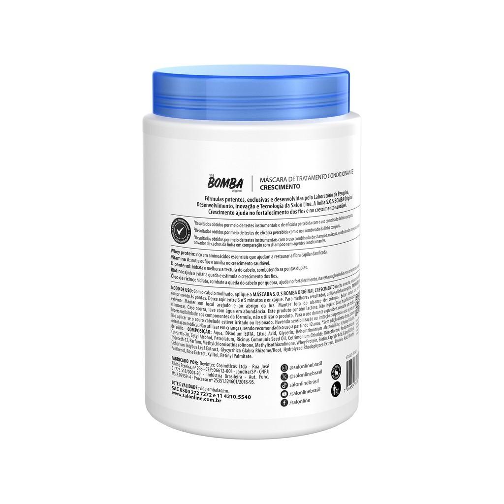 Kit Sos Bomba Original Shampoo + Condicionador 300ml + Creme 500ml + Máscara 1kg